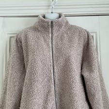 TU Beige Cream Teddy Fleece Jacket - Full Length Zip - Size 20
