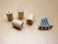 NEW Set of 4 x IKEA Small Birch Knobs + Screws Billy Door Drawer Knobs