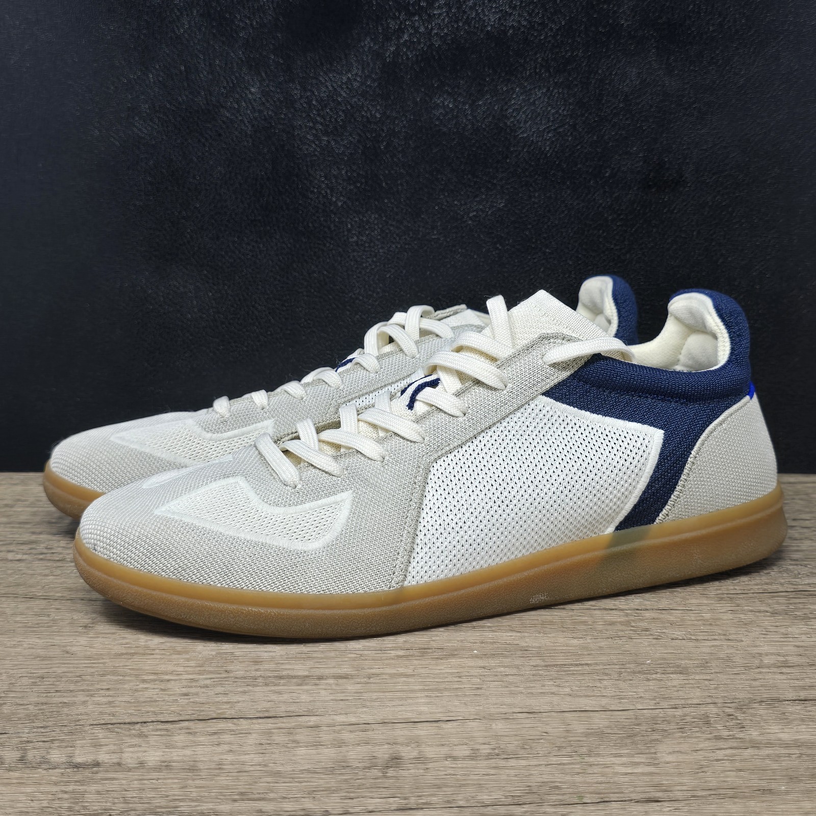 SAOLA Rothy’s The RS01 Sneaker in Hudson Beige Uomo Taglia 12 5 $179 Maglia Suola in Gomma