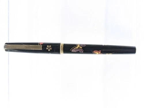 Vtg Urushi Black Gt Sailor Fountain Pen - Steel Tigp M Nib image 4
