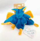 Doudou Plat/Mouchoir Dragon Bleu Jaune Ailes Attache Tétine - Prémaman Orchestra