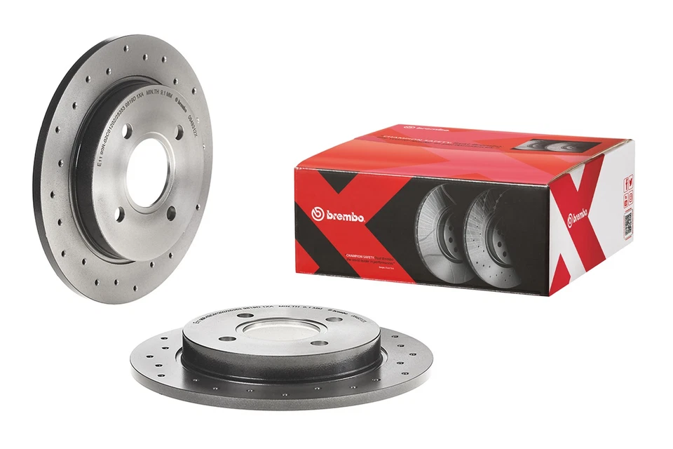 2x Brake Discs Pair fits FORD SIERRA Mk1 2.3 Rear 82 to 86 253mm Set Brembo New - Image 2 of 4