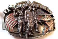 VINTAGE BELT BUCKLE HONOR VIETNAM VETERANS FORGOTTEN WARRIOR 1989 SISKIYOU 8
