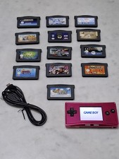Nintendo Gameboy Micro Handheld Console Pink And Games Bundle