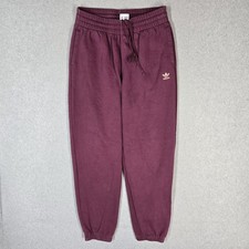Adidas Women Activewear Pants L UK 18 Purple Sweatpants Fleece Trefoil Logo