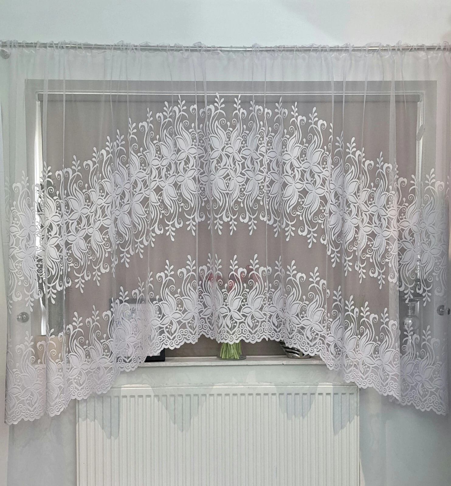Jacquard jardiniere net curtain ready to hang tape firanki perdele 330/160 cm