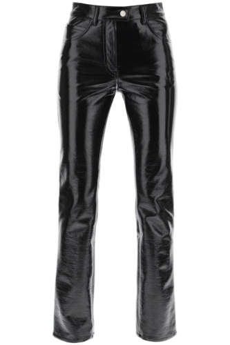 NEW Courreges vinyl-effect coated cotton pants PERCPA013VY0014 BLACK AUTHENTIC N - Picture 1 of 13