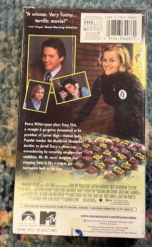 Election VHS 1999 New Sealed hype stickers Reese Witherspoon Matthew Broderick - Bild 3 von 5