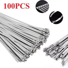 100xSelf-Locking Stainless Steel Ties Corrosion Resistant Heavy Duty Push Mount