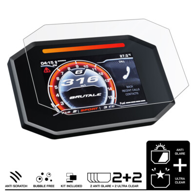 MV AGUSTA BRUTALE 800 (2021-) Screen Protector 2 x Ultra Clear & 2 x Anti Glare