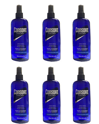 Consort Hair Spray 8 Ounce Unscented Extra Hold Pump Non-Aero (236ml) (6 Pack)