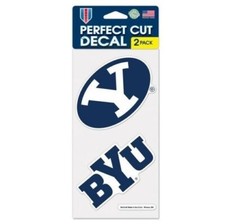 BYU Cougars Decal 2-Piece Die-Cut Decal Two 4" x 4" Decals Brigham Young Cougars