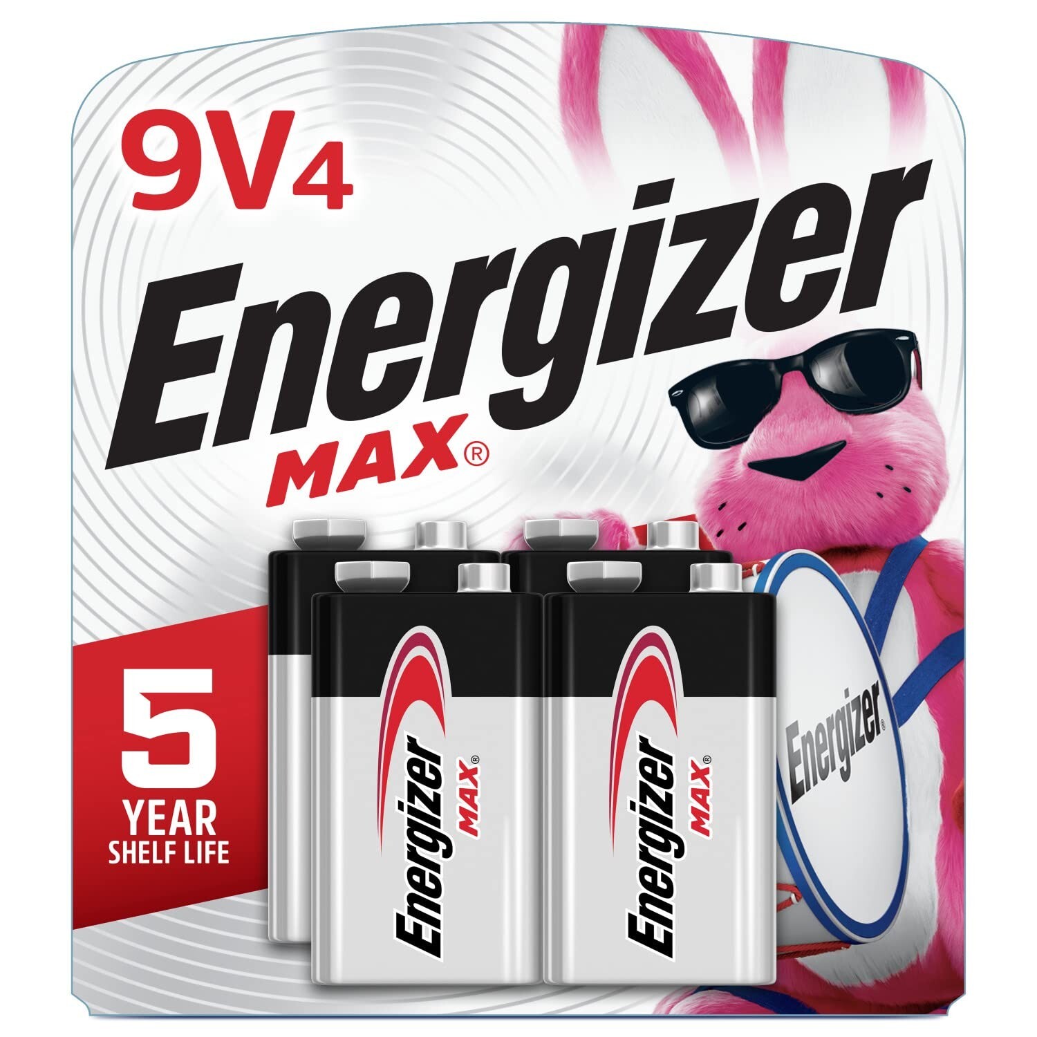 Energizer MAX 9V Batteries (4 Pack), 9 Volt Alkaline Batteries - Packaging Ma...