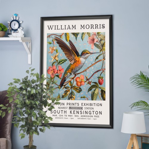 William Morris Print, William Morris Exhibition Poster Hummingbird (3a) - Picture 2 of 8