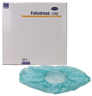 Foliodress Comfort Cap Grün Universal 400 Stück OP Hauben REF 992465  NEU/OVP