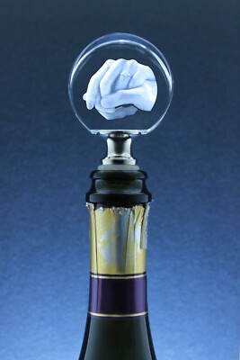 3D Kreis Wein Stopper Foto Laser Kristall - Personalisiertes Geschenk - Eigenes Bild