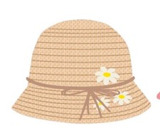 Girls Daisy Straw Hat Bucket Hat For Summer Vacation