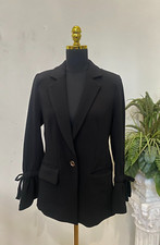 NWT Michael Kors Women's Black Polyester Blend Blazer Jacket Size S MSRP 150.00