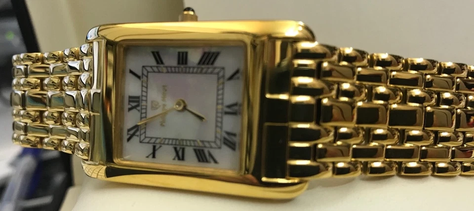 Damenuhr CAVADINI Zifferblatt Perlmutt Edelstahl IP-vergoldet 6mm flach Perlmutt - Bild 2 von 4