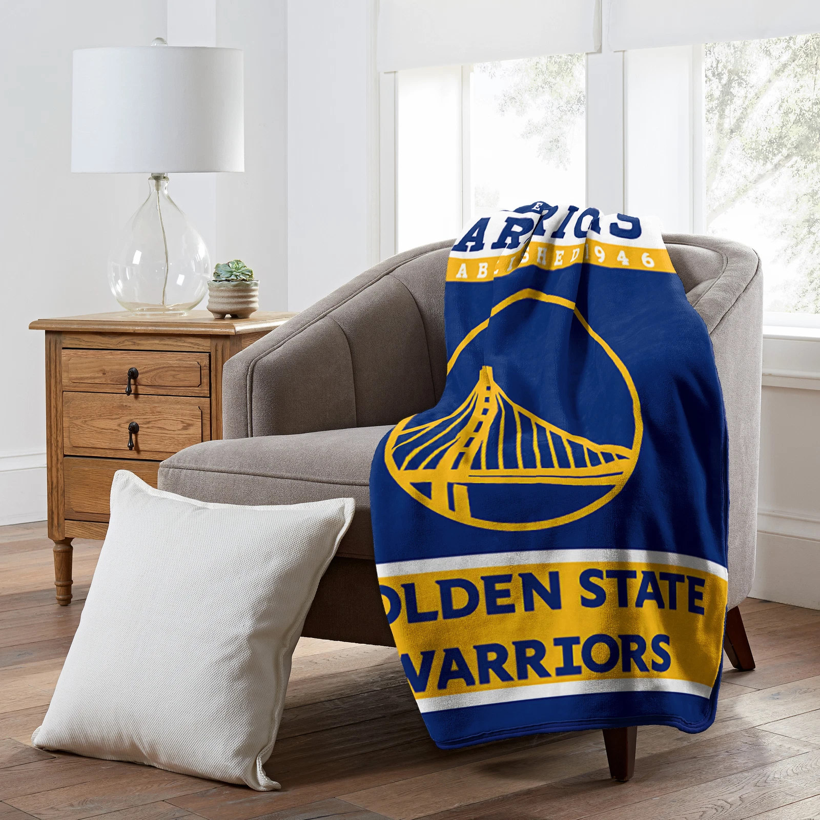Golden State Warriors Raschel Throw Blanket, Christmas Gift