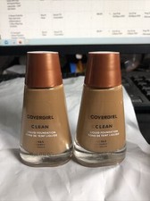 LOT OF 2 COVERGIRL CLEAN NORMAL SKIN LIQUID FOUNDATION 165 TAWNY 1oz EACH