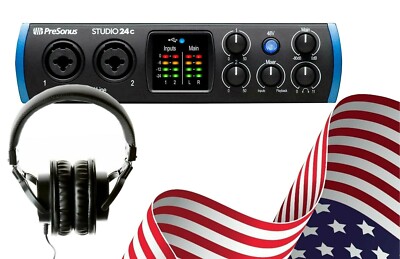 PreSonus Studio 24C 24-bit /192kHz 2x2 USB-c Audio Interface + TH-MX2 Headphone 