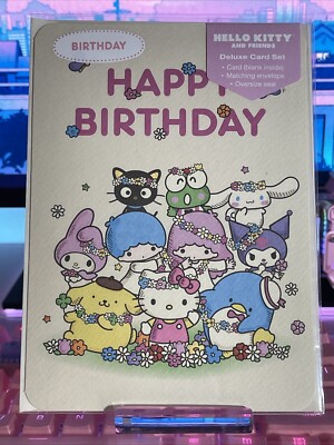 2024 Sanrio Hello Kitty Happy Birthday Card Set Matching Envelope Oversize Seal