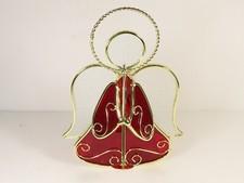 Vintage Christmas Suncatcher Stained Glass Angel Free Standing C6521