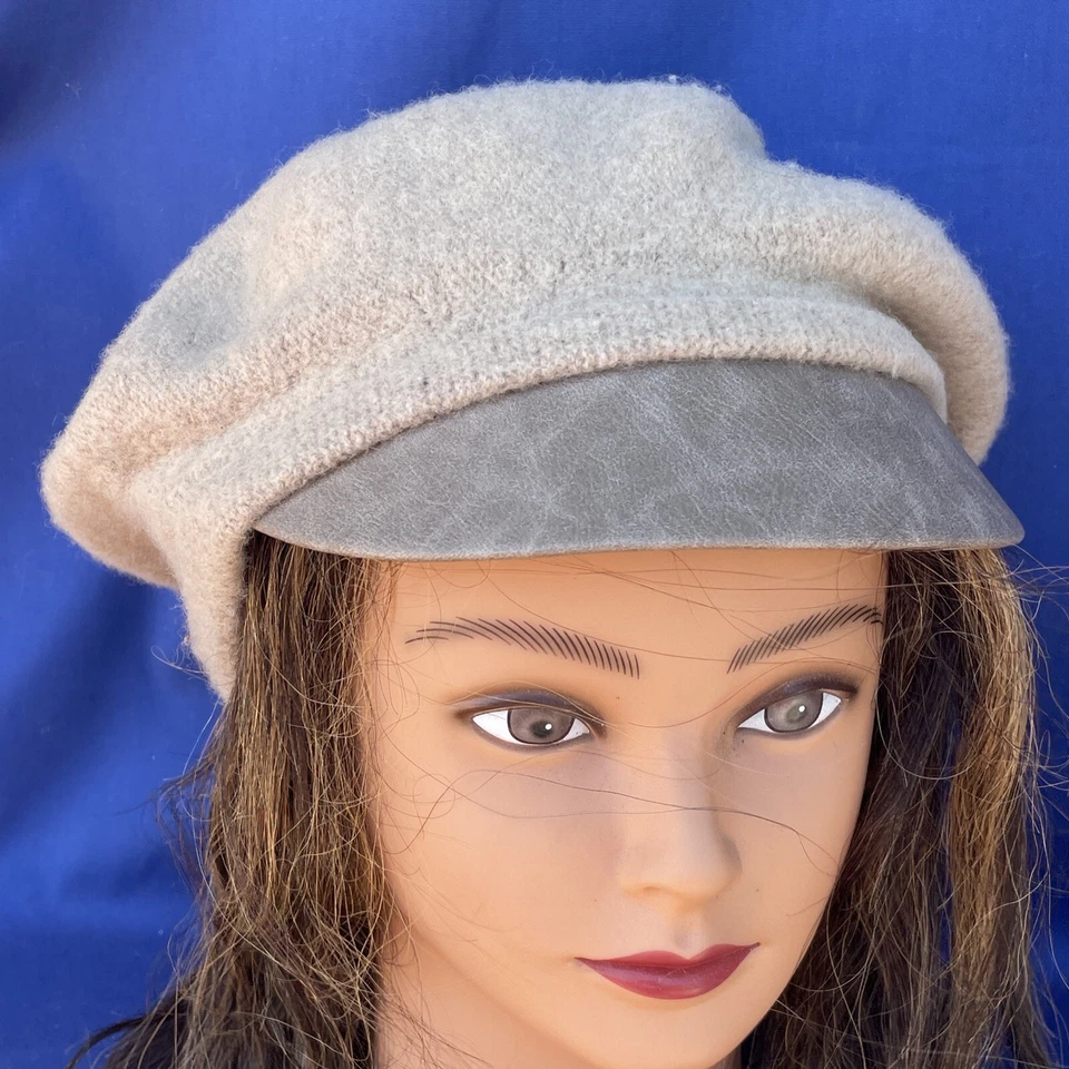 NINE WEST 100% Wool Cabbie Fedora Two Tone Camel STYLISH Hat Cap OSFM ❤️blt15m - Image 4 of 4