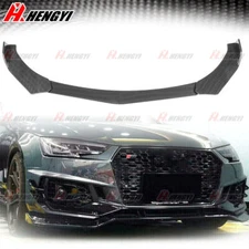 Carbon Style Front Bumper Lip Chin Spoiler Spliter Body Kit Universal Adjustable