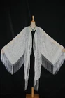 Art to White Burnout Velvet Eastern Fringe Hippie  Kimono Jacket Duster Stunning