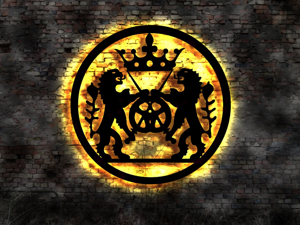 LED Schild Bäcker Zunftzeichen Rund Innungsschild Logo Emblem Zeichen Zunft - Bild 1 von 1