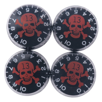 4Pcs Red Skull Logo Speed Guitar Knobs Bass Knobs For Guitar Bass Parts Black