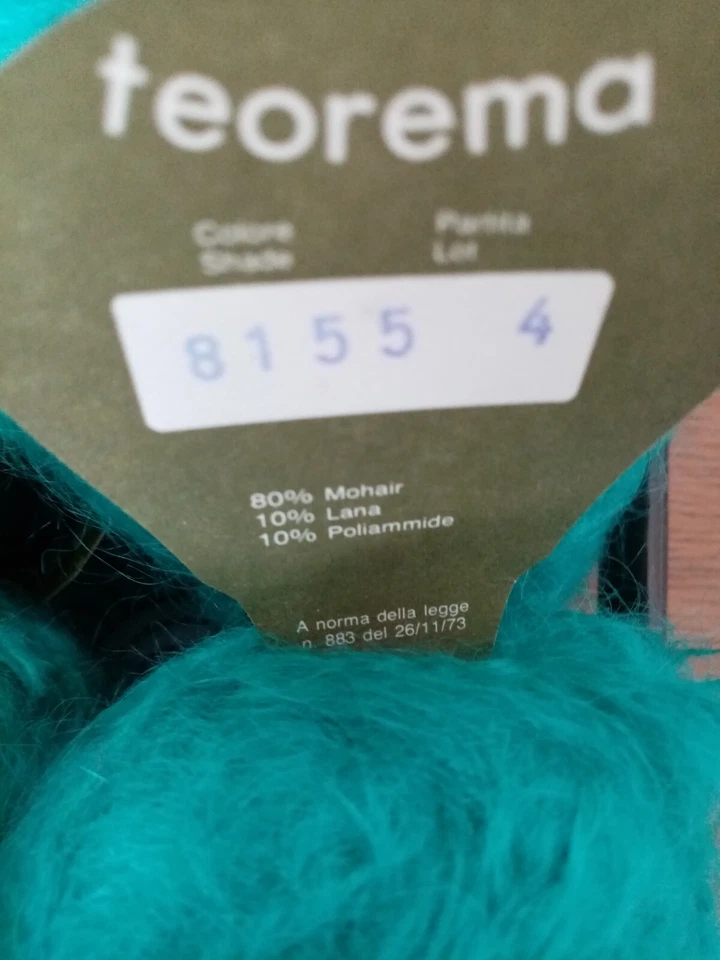 5 pelotes 80% mohair poils long marque teorema vert emeraude 40gr - Photo 3/4