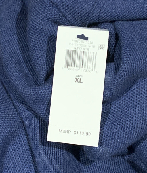 Polo Ralph Lauren Textured Pullover Turtleneck Pima Cotton Navy