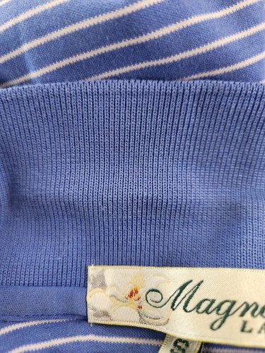 Magellan Lane Women's Small Blue Stripe Master's Logo Polo Shirt - Picture 6 of 8
