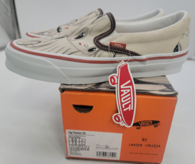 Vans Men 6/Women 7.5 -Vault OG Classic Slip-On JAVIER CALLEJA Sneakers Beige