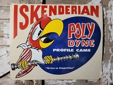 Vintage Iskenderian Porcelain Sign Old Poly Dyne Car Auto Parts Racing Truck 30 Vintage Iskenderian Porcelain Sign Old Poly Dyne Car Auto Parts Racing Truck 30