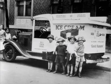 Kids Surround a Good Humor Ice Cream Truck 1926 Photograph 8x10