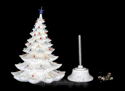 Music Timer & Gift Box White Ceramic Christmas Tree w/ Lights