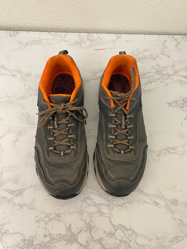 Ozark Trail Men’s Low Cut Hikers Shoes 9.5 Gray Orange Outdoor Leather Upper R1 - Image 2 of 4