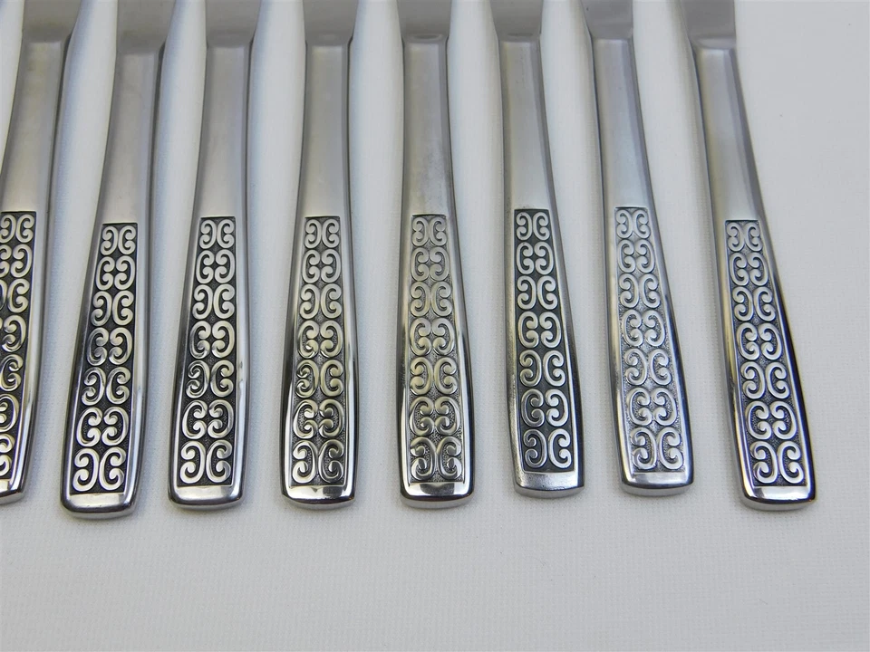 LOTE de facas de jantar 12 peças prata internacional SERENATA aço inoxidável MCM - Imagem 4 de 4