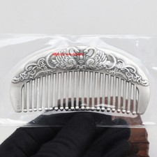 Peigne portable Soiid 999 en argent fin motif phénix chinois 3,8"L meilleur cadeau