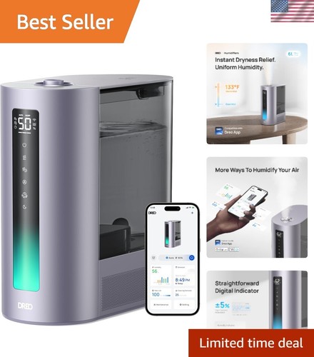 Versatile Smart Humidifier for Bedrooms - 3 Modes & Adjustable Humidity Control