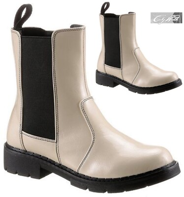 CITY WALK Damen Schuhe Boots Chelseaboots Schlupf Stiefeletten Beige