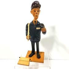 Letter Carrier Mailman Romer Figure of Italy Vintage Hand Carved USPS 13" tall