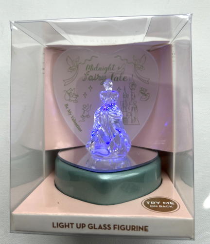 Disney Princess Cinderella Light Up Glass Figurine NIB Changes Colors