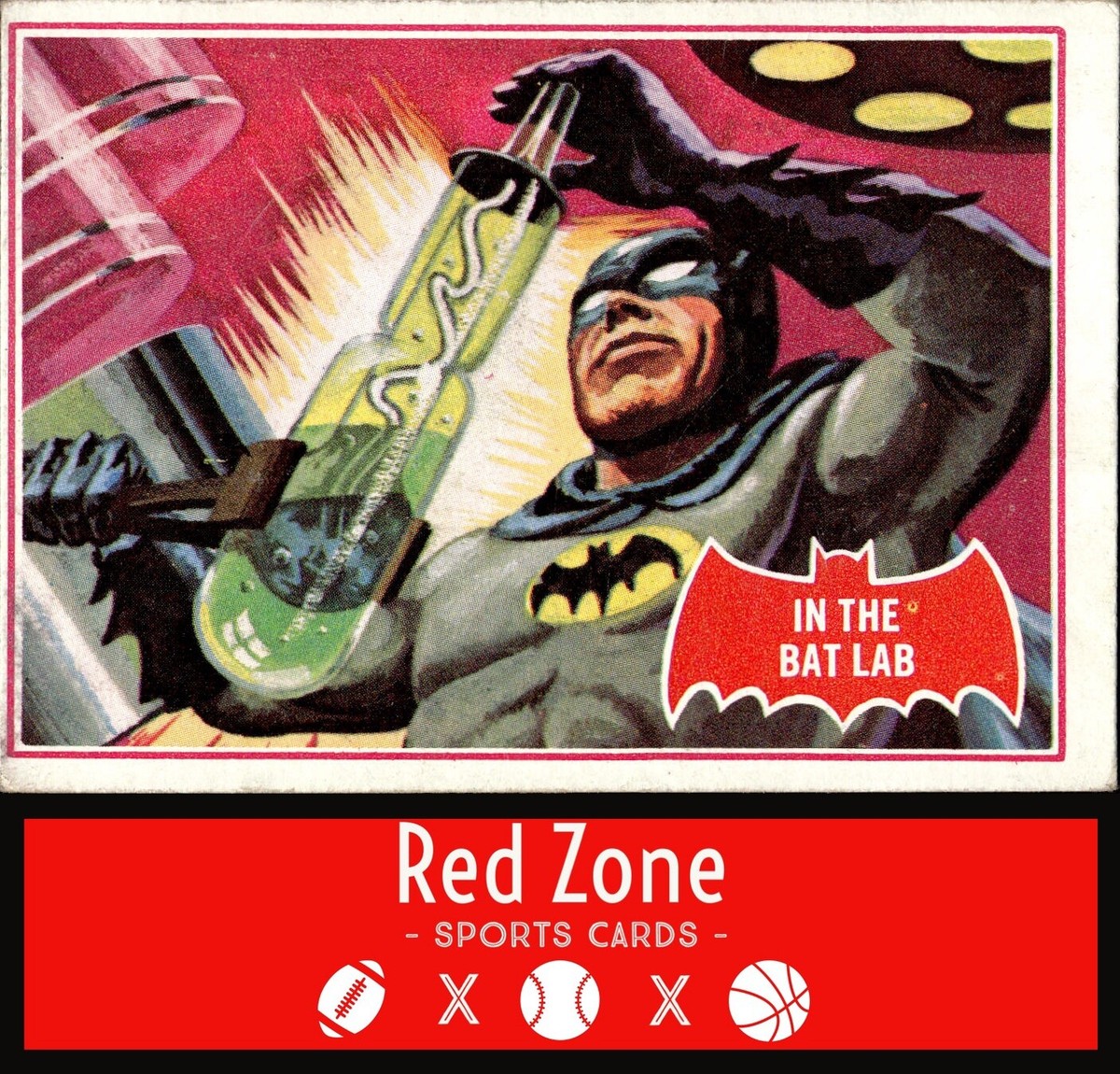 1966 Topps Batman Series A (Red Bat Logo) - #25A In the Bat Lab VG
