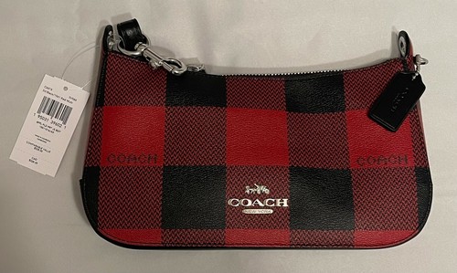 buffalo plaid purse coach