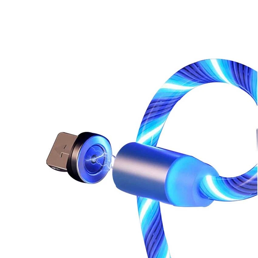 LED 3 in 1 Charger Cable Lead For Apple iPhone iPad/TypeC/Micro Magnetic 1M 2M - Image 3 of 4